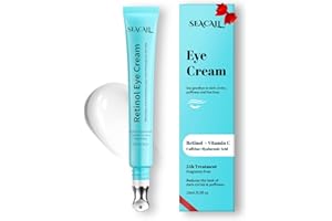 Seacall Retinol Eye Cream - Eye Serum for Dark Circles & Puffiness Anti-Aging - Under Eye Cream with Hyaluronic Acid & Caffeine to Reduce Wrinkles & Repair the Eye Area (15ml)