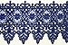 10 Colors Floral Embroidered Scalloped Venise Guipure Applique Lace Trim (Royal Blue)
