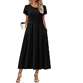 Zeagoo Summer Dresses for Women 2026 Maxi Bohemian Floral Short Sleeve Long Dress Casual Flowy Tired Beach Sundress