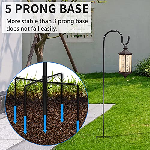 IronBuddy 2 Pack Shepherds Hook 47 Inch Tall Heavy Duty Outdoor Plant