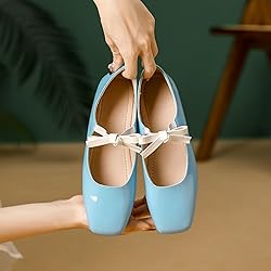 Hee grand Bowknot Mary Jane Flats for Women Shiny