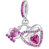 Birthstone Charms for Pandora Charms Bracelets - 925 Sterling Silver Infinity Heart Dangle Charm fit Bracelet and Necklace Birthday Jewelry Gifts For Women