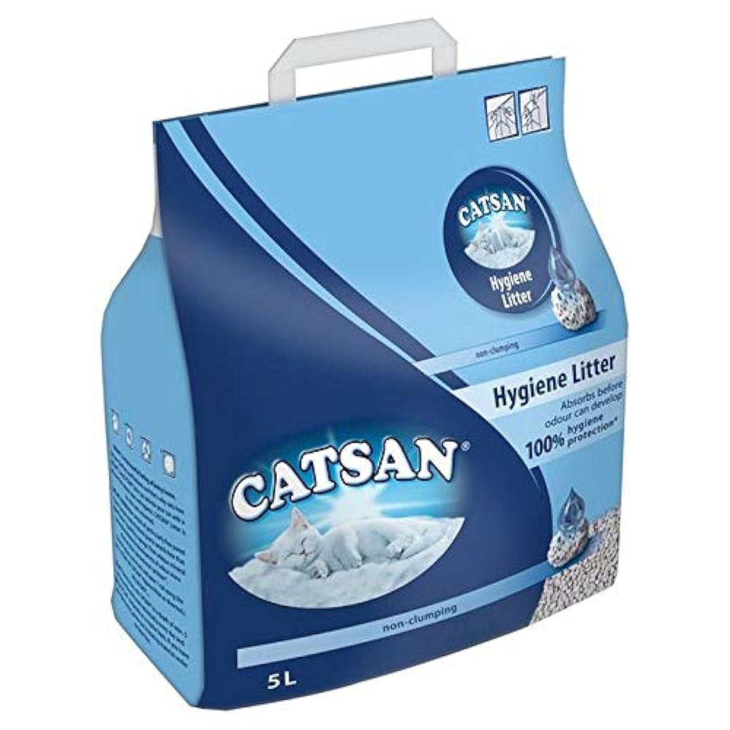 CATSAN Hygiene Cat Litter 5L – Non-Clumping, Odour Control, Low Dust Formula, Suitable for Adult Cats and Kittens