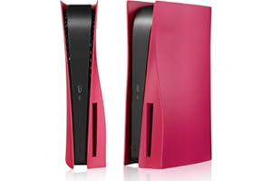 PEPPER JOBS PS5 Console Cover, Hard Shockproof PS5 Console Skin Case, ABS Anti-Scratch Dustproof PS5 Gaming Console Cover Replacement Plate Shell for PS5 Console Disc Edition (Pink)