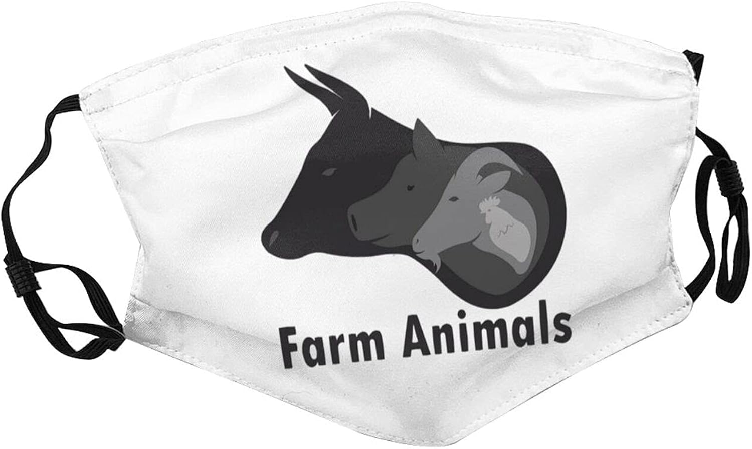 farm animals Black Dust Reusable Face Mask Balaclava