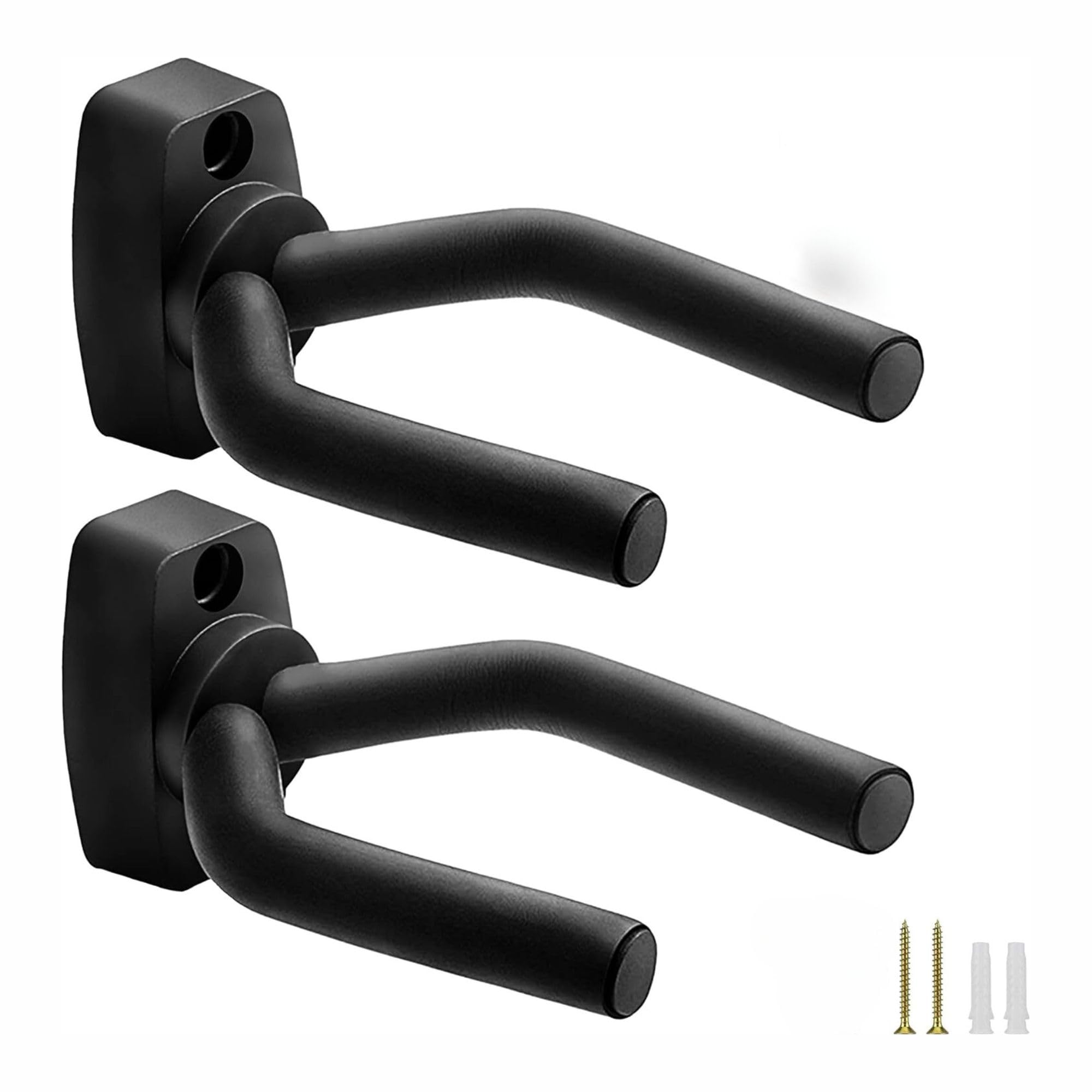 Aurum and Adorn Guitar Wall Mount Easy to Install Guitar Hanger Hook Holder Stand for All Electric & Acoustic Guitars Classical Bass Ukulele Banjo Mandolin - Pack of 2