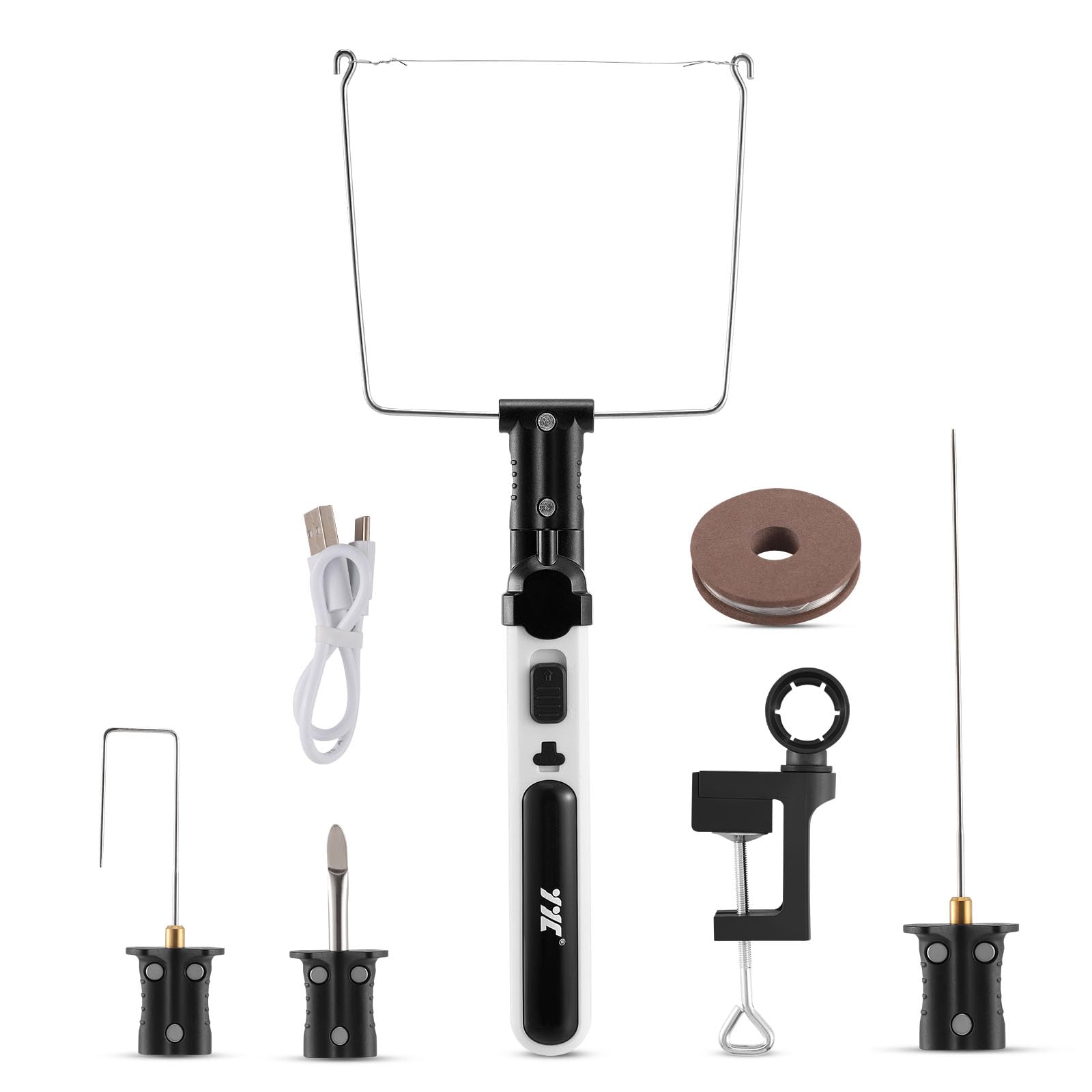 4-in-1 Hot Wire Foam Cutter, USB Rechargeable Electric Styrofoam Cutting Tools with 4 Different Cutting Heads, Polystyrene Foam Carving Cutting Tool Kit for Foam Carving, DIY Crafts, Cutting