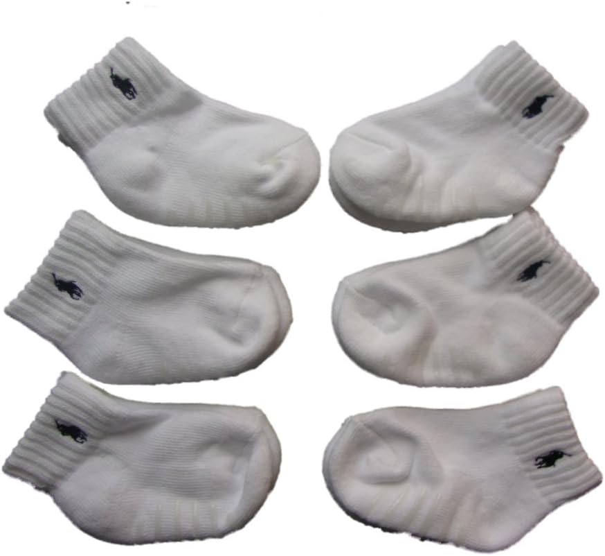 Polo Ralph Lauren boys infant-toddler quarter socks 6pairs - 6 -12 months
