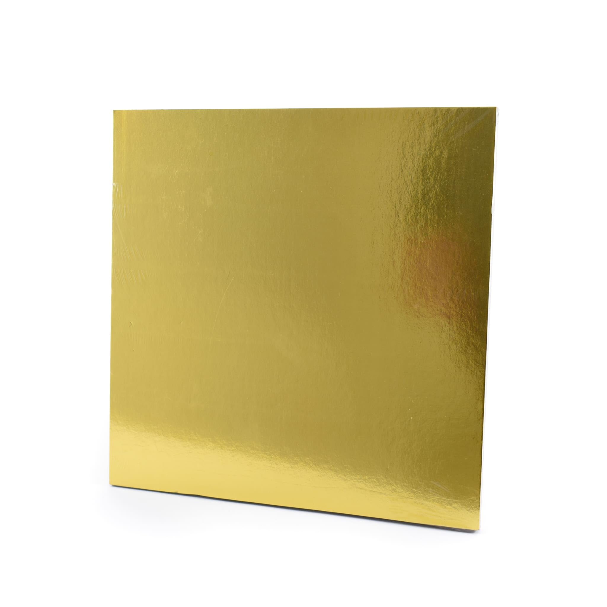 EliteKoopers 12 inches Square Shape Gold 2MM Thickness Cake Board Cake Display Base MDF Hardboard (Pack of 5)
