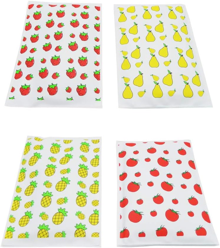 HiFineCare Reusable Ice Pack for Lunch Box- Cooler Pack Lunchbox Set 4 Fruit Patterns- Keep Food Fresh- Very Perfect for Everyone's Lunch Preservation