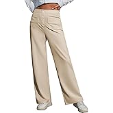 Yawburk Work Pants for Women Stretchy High Waisted Wide Leg Business Casual Trousers 2025 Women's Dress Pants with Pockets