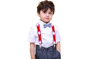AMNQUERXUS Christmas Costumes Boys Girls Kids Light Up Suspenders, LED Suspenders Funny Costumes Party Favors
