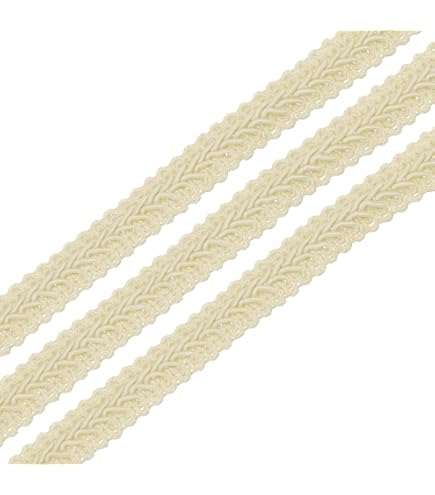 DÉCOPRO 1 (2.5cm) Wide Imperial Collection Decorative Gimp Braid Trim # 0125IG, White Sands #4001 (White Ivory, Cream Ivory, Light Beige) 10 Yard Value Pack (9.5m/30 ft