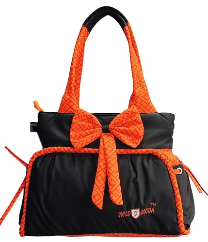 WildModa Tie Womens Shoulder Bag Black & Orange
