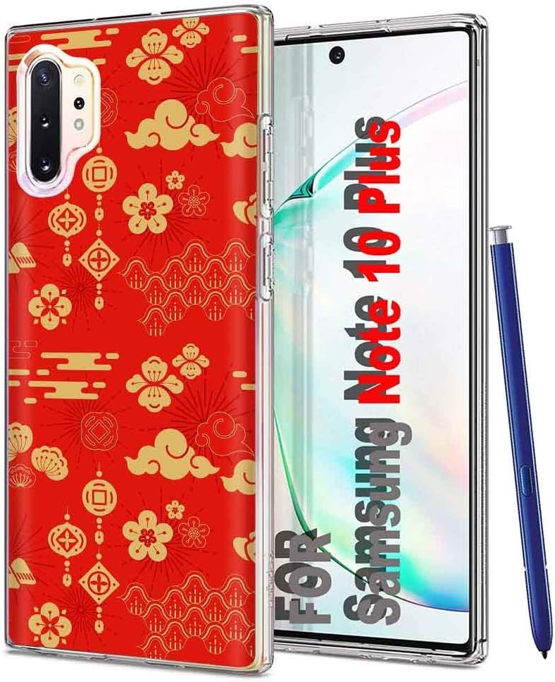 TalkingCase Clear Thin Gel Phone Case for Samsung Galaxy Note 10 Plus,Chinese New Year 1 Print,Light Weight,Ultra Flexible,Soft Touch,Anti-Scratch,Designed in USA