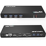 WAVLINK USB 3.0 Universal Laptop Docking Station,USB C to 5K/ Dual 4K @60Hz Video Outputs Dual Monitor for Windows,(2 HDMI & 