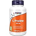 NOW Supplements, L-Proline 500 mg, Collagen Production, Structural Support, 120 Veg Capsules