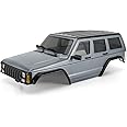 INJORA 6.10in 133g Wheelbase ABS Hardtop Cherokee Body for TRX4M Bronco Defender Chassis 1/18 RC Crawler Upgrade(Silver Grey)