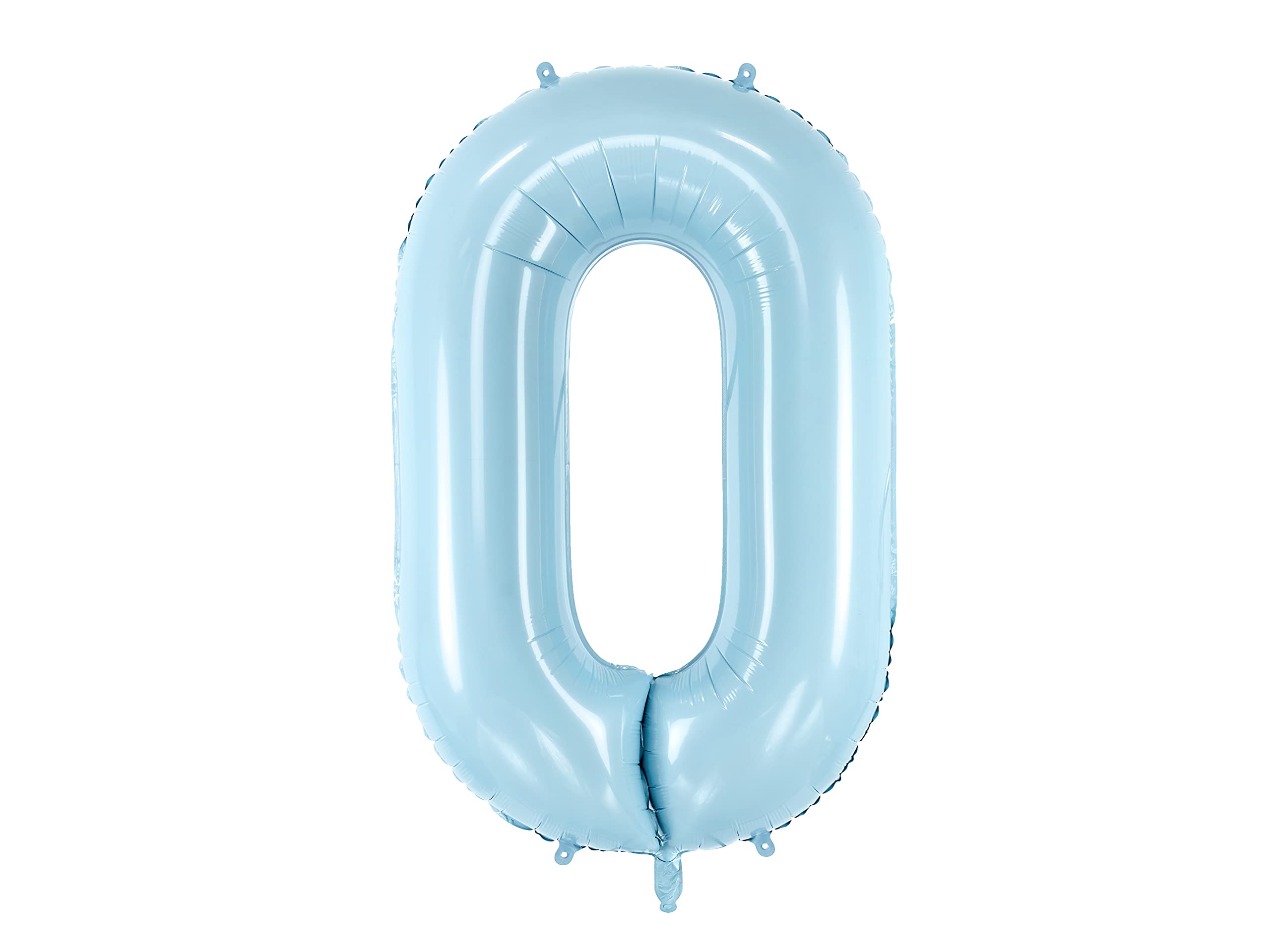 PartyDeco Foil Balloon Number 0 Inches in Light Blue 86 cm