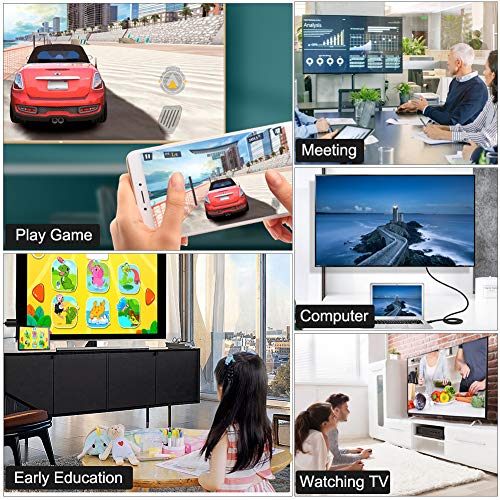 Vivk USB C to HDMI Cable, 6 Feet Type C [Thunderbolt 3 Compatible] to HDMI 4K Cable, Compatible MacBook Pro/MacBook iMac 2017/Chromebook Pixel/Yoga 910/ Dell XPS 13, Samsung S8/S9,1.8 m,Black - Thumbnail 7
