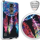 LG G Stylo 2 (2016 Release) Case, LG Stylus 2 LTE Case With TJS® Tempered Glass Screen Protector Included, Dual Layer Shockproof Tough Brushed Hybrid Armor Drop Protection Case Cover (Catcher)