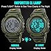 Men's Digital Sports Watch LED Military 50M Waterproof Watches Outdoor Electronic Army Alarm Stopwatch Green