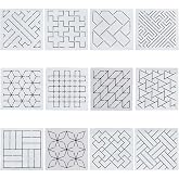 FREEBLOSS Sashiko Embroidery Stencils Sashiko Stencil Geometric Embroidery Patterns Stencils for Drawing Sashiko Template for Hand Quilting and Embroidery14x14cm
