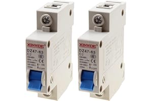 Bumbesti 2 PCS 1 Pole 230/400V Low-Voltage Miniature Circuit Breaker 2A Din Rail Mount DZ47-63 C2