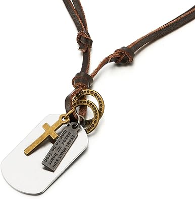 leather dog tag necklace