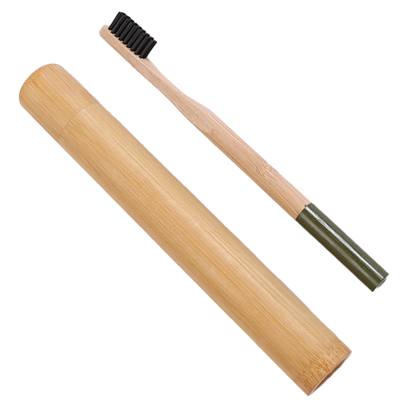 1 Set Bamboo Toothbrush Set Eco Friendly Toothbrush with Travel Case Sustainable Toothbrush Travel Kit for Home Travel Hotel Homestay(Random Color)