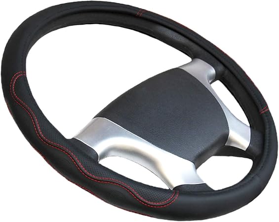 Amazon Car Life Up ハンドルカバー40cm ステアリングカバーふそう2t Ml B ステッチ赤 簡易包装 ハンドルカバー 車 バイク Amazon Car Life Up ハンドルカバー40cm ステアリングカバーふそう2t Ml B ステッチ赤 簡易包装 ハンドルカバー 車 バイク