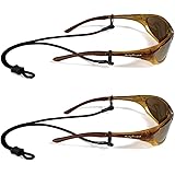 Croakies Terra Spec Adjustable Rope Eyeglass and Sunglass Retainer / Sport Strap, Black (2 Pack)