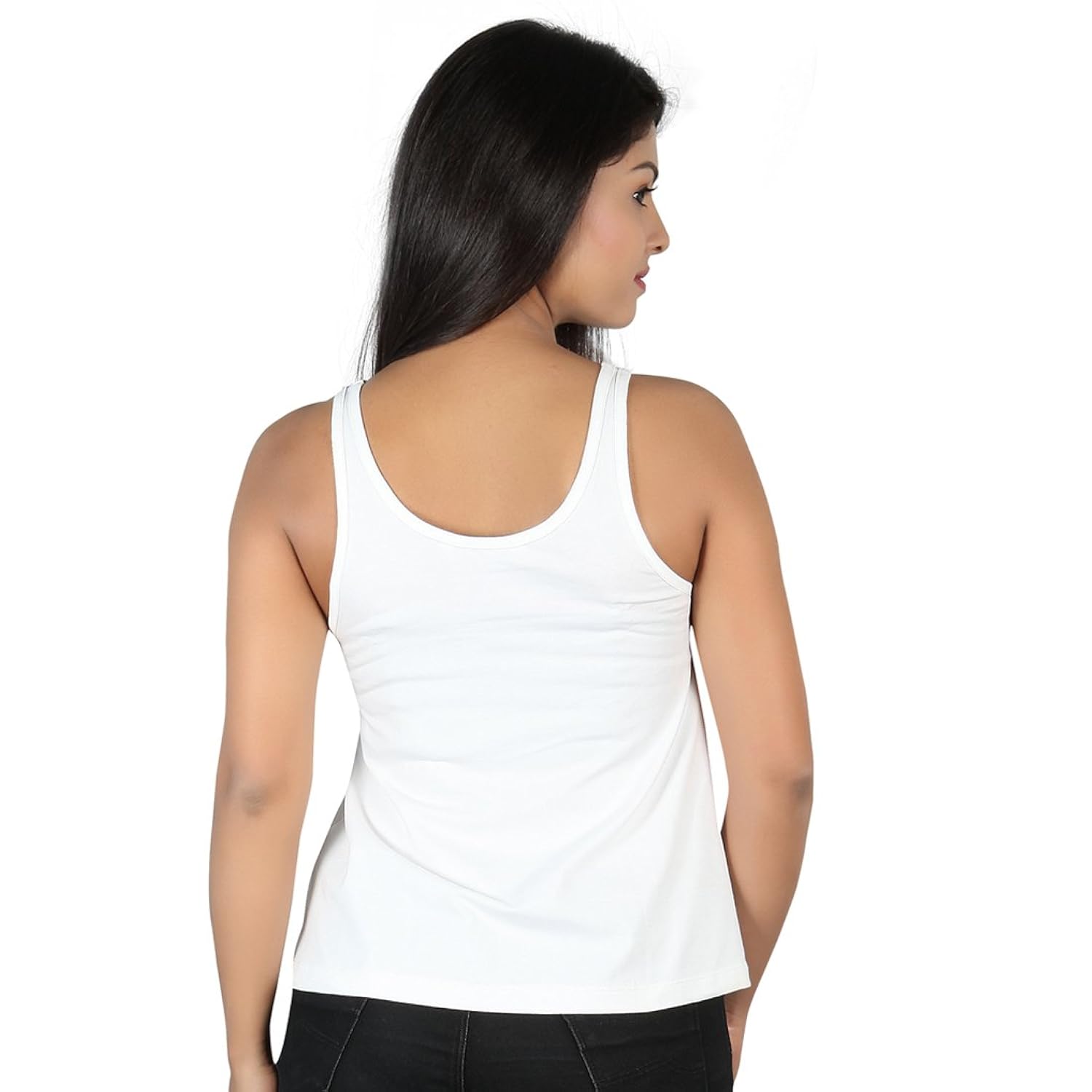 letizia women's cotton a-line tank top pack of 2 (white & black)