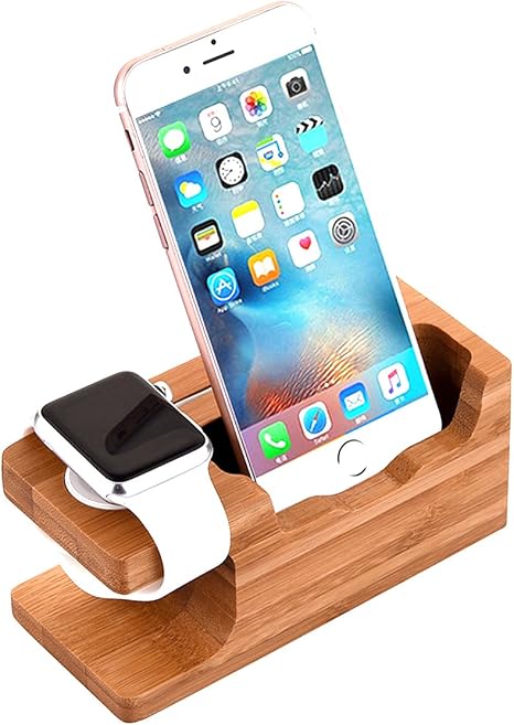 Wooden Phone And Watch Charging Station 
