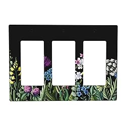 Wild Flower 3 Gang Rocker Light Switch Cover Triple