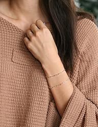 ASDULL 925 Sterling Silver Paperclip Bracelets 3mm