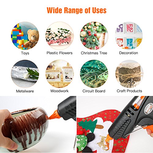 Hot Glue Gun, ABOX 60W Mini Heavy Duty Heating Hot Melt Glue Gun with 15pcs Melt Glue Sticks, Ideal for School DIY Arts and Crafts Projects, Home Quick Repairs