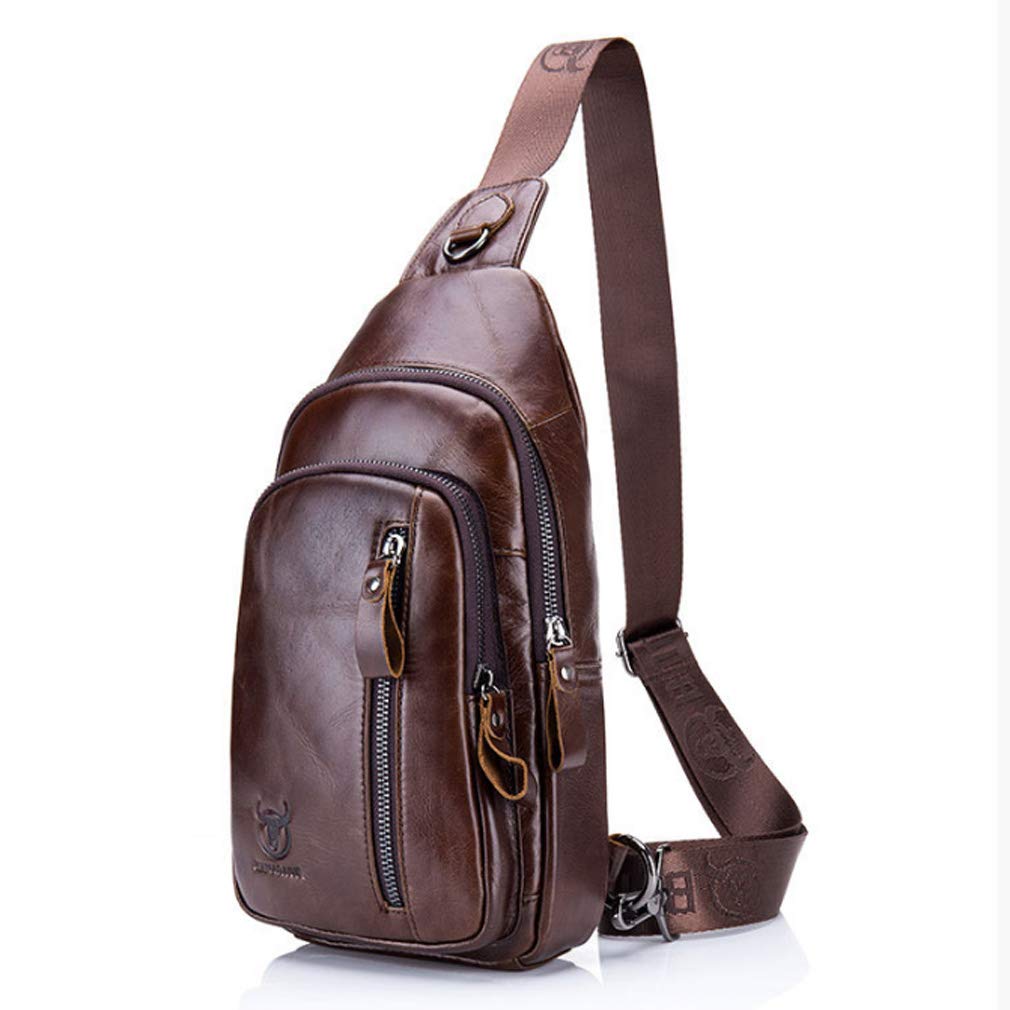 Vintage Leather Sling Bag Backpack for Men Women Crossbody Shoulder Chest Day Pack Backpacks Daypacks Outdoor Travel