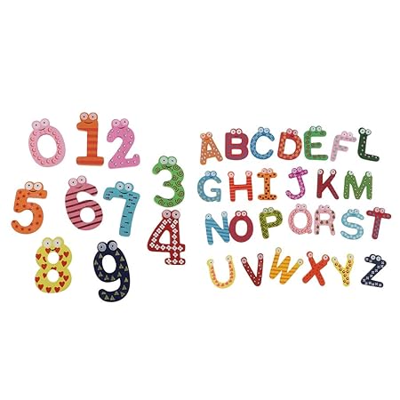 perfeclan 2 Juego Imán De Nevera De Madera 26 Letras Alfabeto Y ...