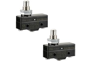 Baomain Plate Mounting Plunger Normally 250VAC 15A Micro Switch BM-1307 CE 2 Pack