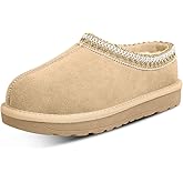 metricfalcon Women's Slippers Platform Mini Boots For Women Suede Leather Indoor/Outdoor Anti-Slip Slipper Comfy Fur Fleece Lined Sneakers Short Ankle Boot