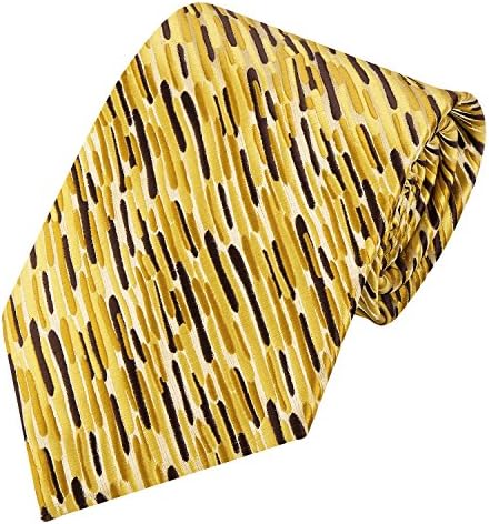 PilotMan Men's Tie Twill Stripe Ties Watercolor Gold Look Silk Tie With Gift Box (Gold)