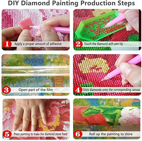 Diamond painting kit with adhesive canvas, featuring a colorful diamond ornament design.