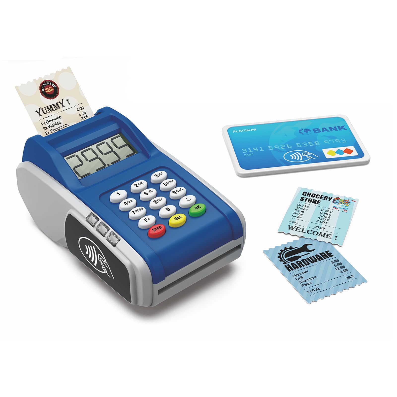 Photo 1 of Payment Terminal Toys, Point of Sale Terminal with Light and Sound, Cash Register Toy with Credit Cards and Recipts, Pretend Play for Kids Age 3 and Up, Gifts for Boys and Girls
