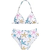 Verdusa Girl's 2 Piece Cute Bathing Suits Halter Backless Bikini Set Girls Swimsuits Triangle Bikinis