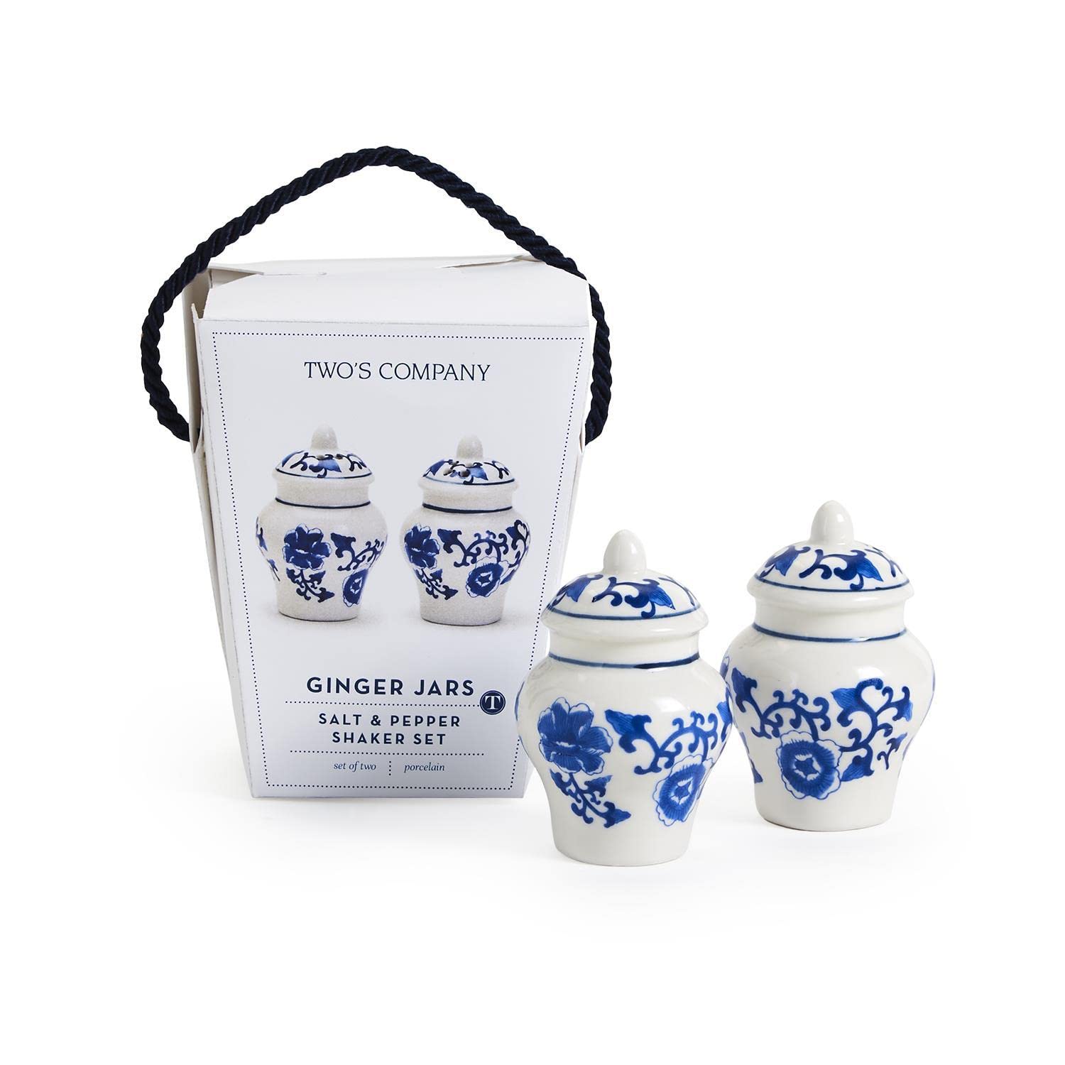 Photo 1 of Two's Company Chinoiserie Mini Ginger Jar Salt and Pepper Shaker Set in Gift Box