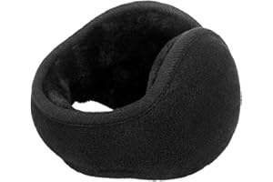 LISM Ear Muffs Winter Women, Folding Ear Muffs for Winter Men, Soft Plush Ear Warmers for Women, Earmuffs Behind head for Outdoor(Black)