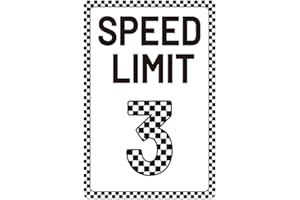 Speed Limit 3 Sign, 30x20cm/11.8x7.9in Vintage Metal Tinplate Sign Race Car Theme Fast One Racing Party Decor for Boys Birthd