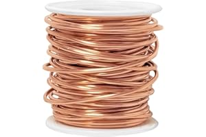 ACUTEYE 99.9% Pure Copper Wire, 12 Gauge(2mm) 50FT(15.24m) Soft Copper Wire Craft Wire for Electroculture, Gardening, Jewelry Making, DIY, Plants