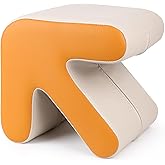 H&B Luxuries Ottoman, Foot Stool with Creative Shape, Napa Leather Ottomans, Removable Outer Foot Rest, No Assembly Required,